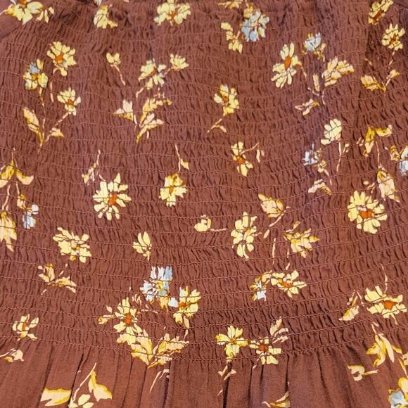 Madewell Lucie Smocked Square Neck Cotton Floral Cottage Top 10 - Picture 9 of 15